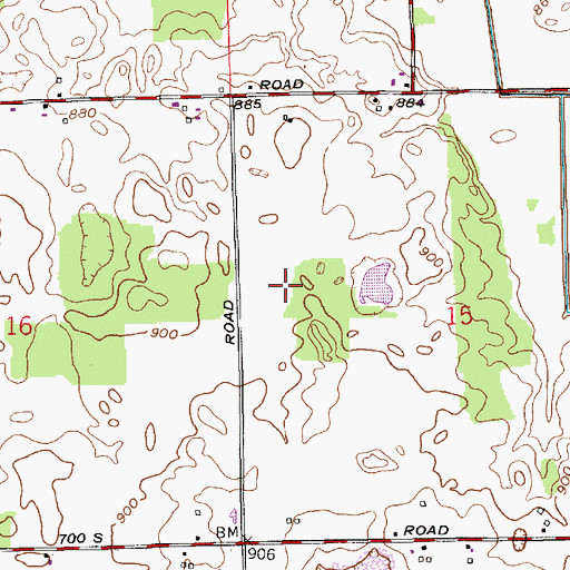 Topographic Map of Township of Clay, IN