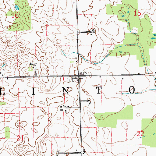 Topographic Map of Township of Clinton, IN