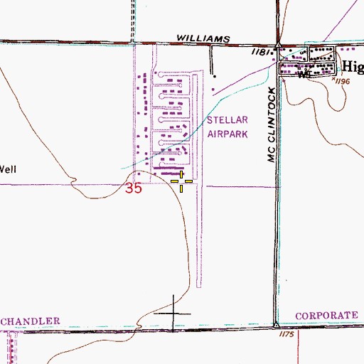 Topographic Map of Stellar Airpark, AZ