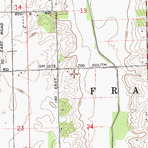 Topographic Map of Township of Franklin, IN
