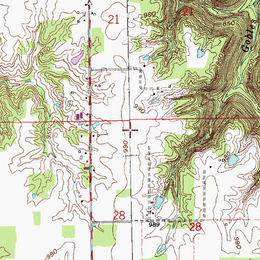 Topographic Map of Township of Highland, IN