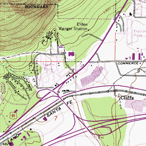 Topographic Map of Flagstaff Mall Heliport, AZ