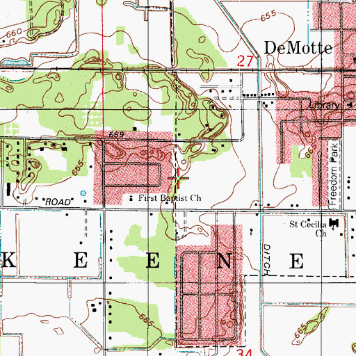 Topographic Map of Township of Keener, IN