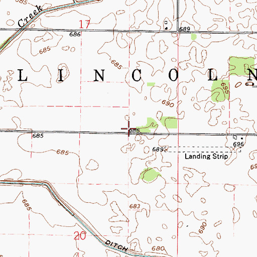 Topographic Map of Township of Lincoln, IN