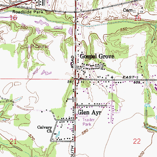 Topographic Map of Township of Lost Creek, IN