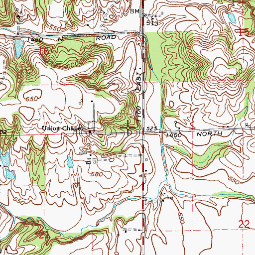 Topographic Map of Township of Madison, IN