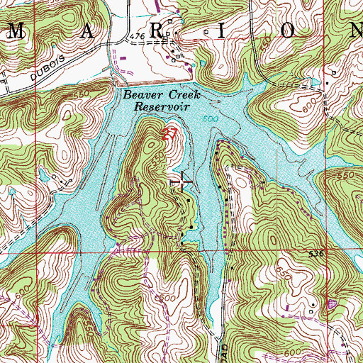 Topographic Map of Township of Marion, IN