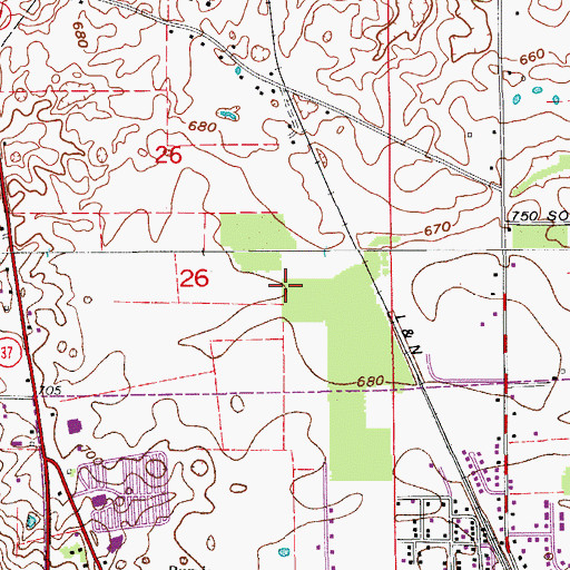Topographic Map of Township of Marion, IN