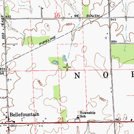 Topographic Map of Township of Noble, IN