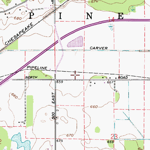 Topographic Map of Township of Pine, IN