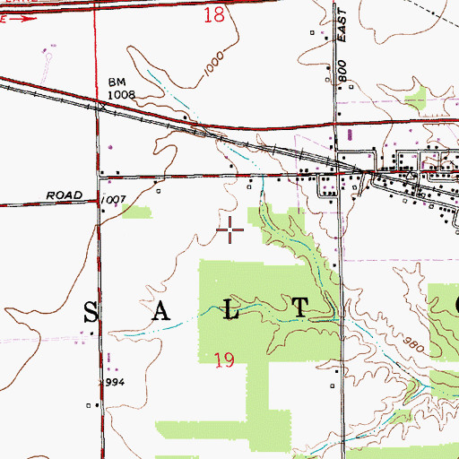 Topographic Map of Township of Saltcreek, IN
