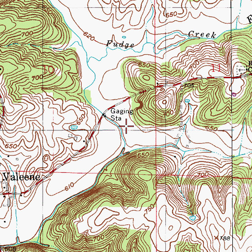 Topographic Map of Township of Southeast, IN