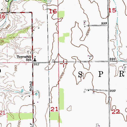 Topographic Map of Township of Springfield, IN