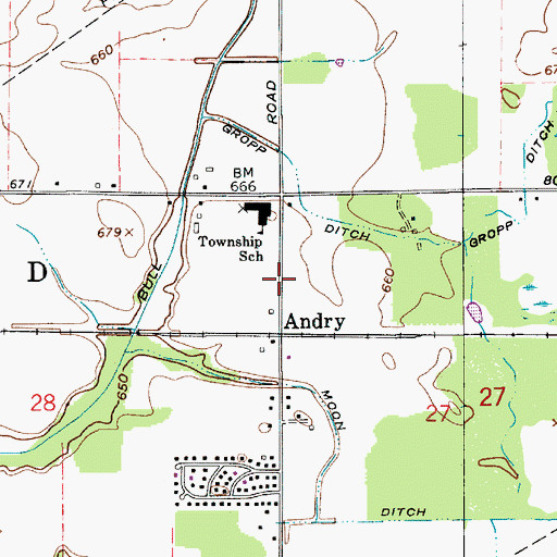 Topographic Map of Township of Springfield, IN