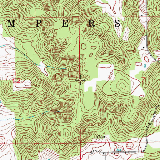 Topographic Map of Township of Stampers Creek, IN