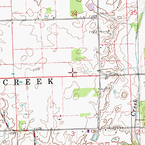 Topographic Map of Township of Stoney Creek, IN