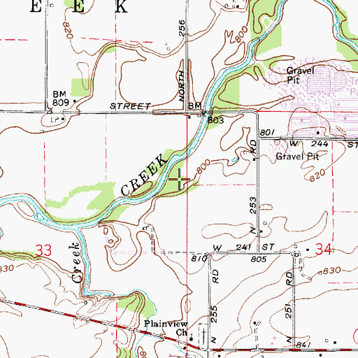 Topographic Map of Township of Sugar Creek, IN