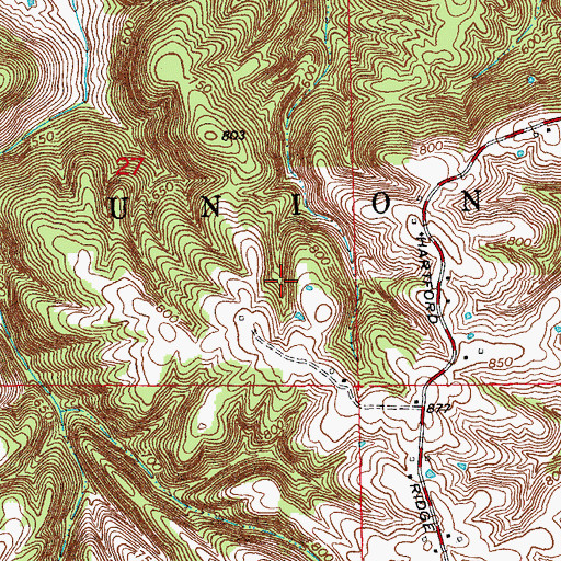 Topographic Map of Township of Union, IN