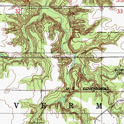 Topographic Map of Township of Vermillion, IN