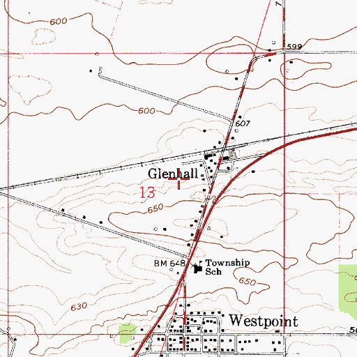 Topographic Map of Township of Wayne, IN
