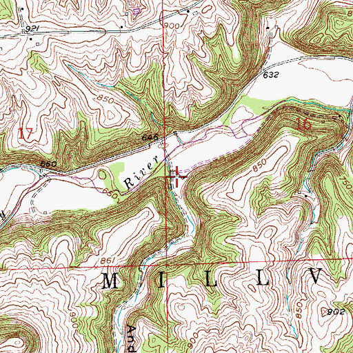 Topographic Map of Andregg Hollow, IA