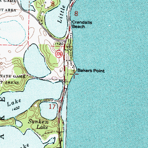 Topographic Map of Bakers Point, IA