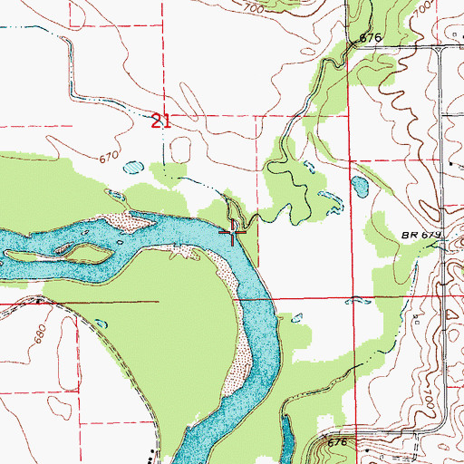 Topographic Map of Baldwin Mason Creek, IA