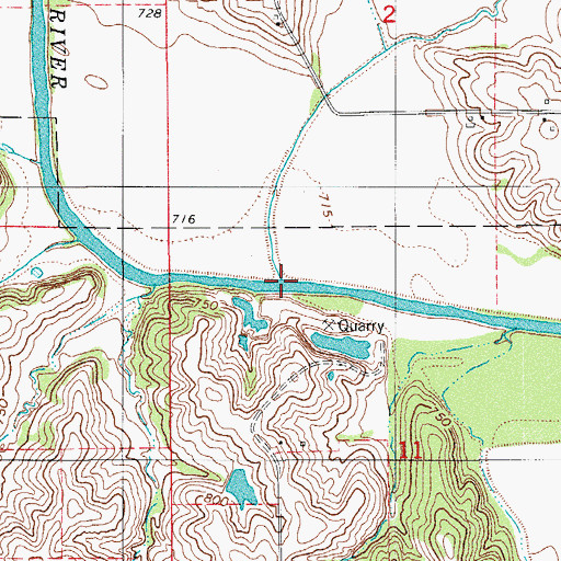 Topographic Map of Ballinger Creek, IA