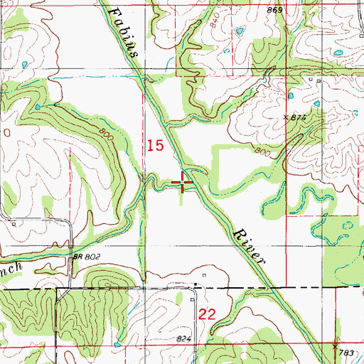 Topographic Map of Batten Branch, IA