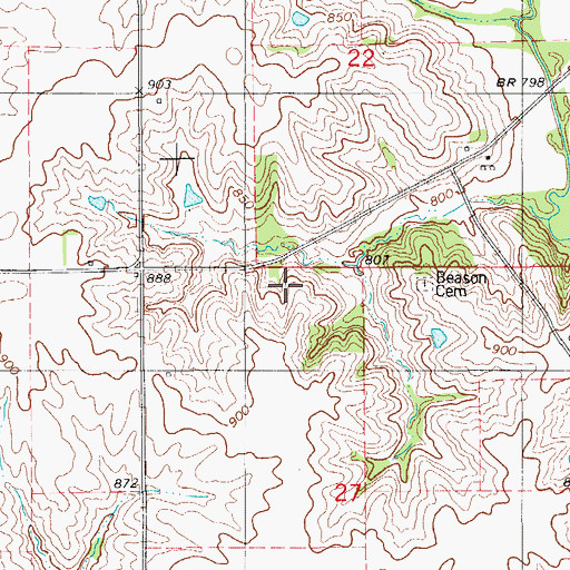 Topographic Map of Beason Cemetery, IA