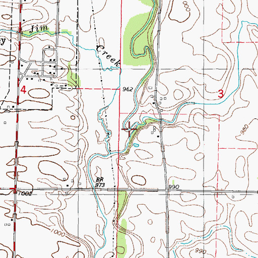 Topographic Map of Beaver Branch, IA
