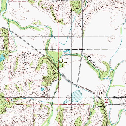 Topographic Map of Bee Branch, IA