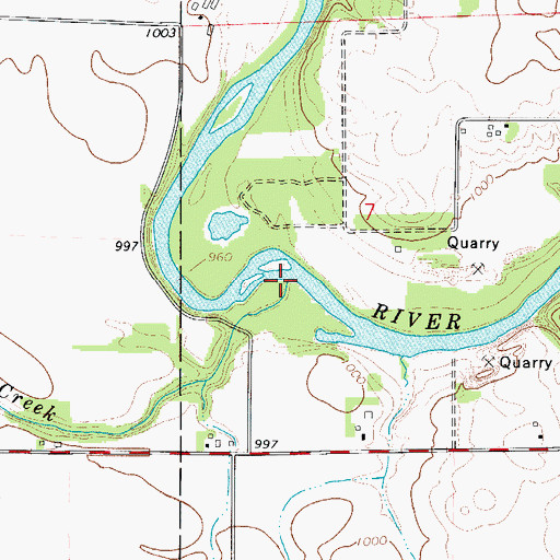 Topographic Map of Beemis Creek, IA