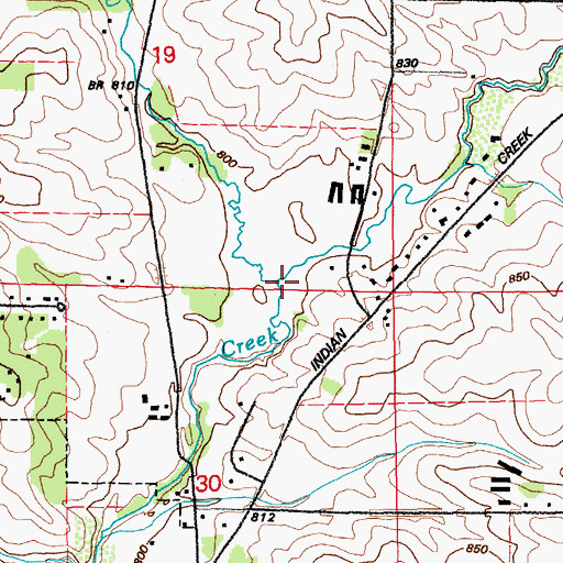 Topographic Map of Berrys Run, IA