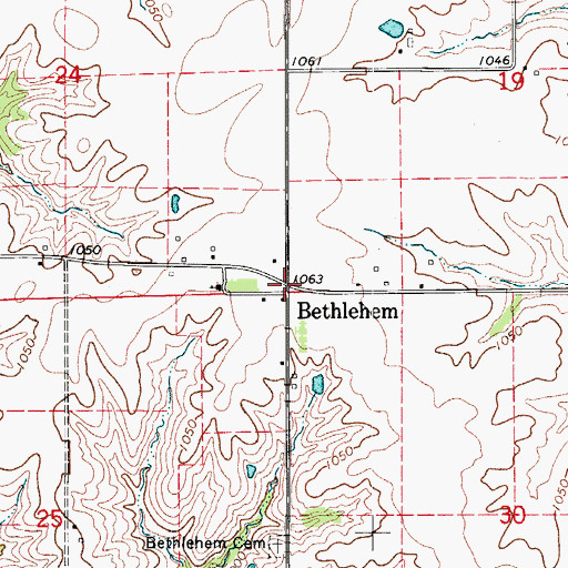 Topographic Map of Bethelhem, IA