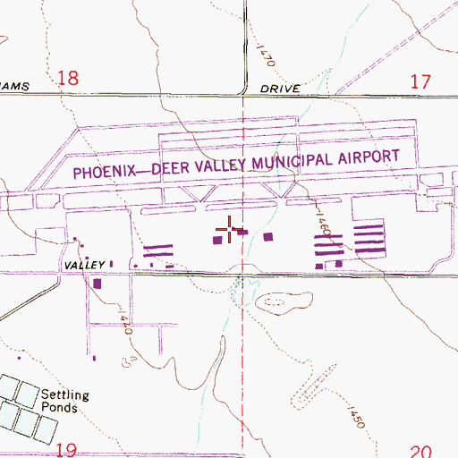 Topographic Map of Phoenix Deer Valley Airport, AZ