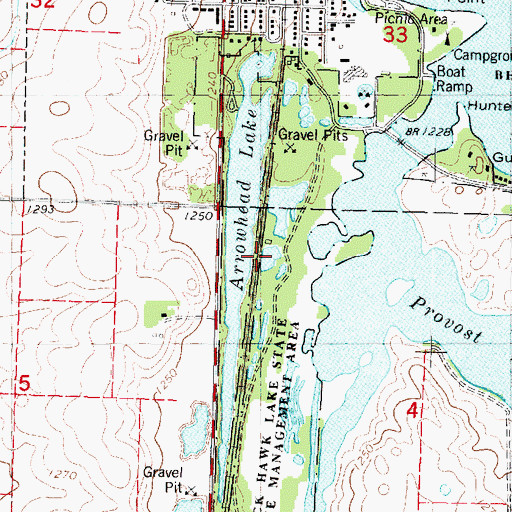 Topographic Map of Black Hawk Lake Wildlife Management Area, IA