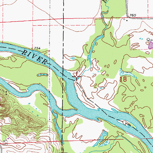 Topographic Map of Blue Creek, IA