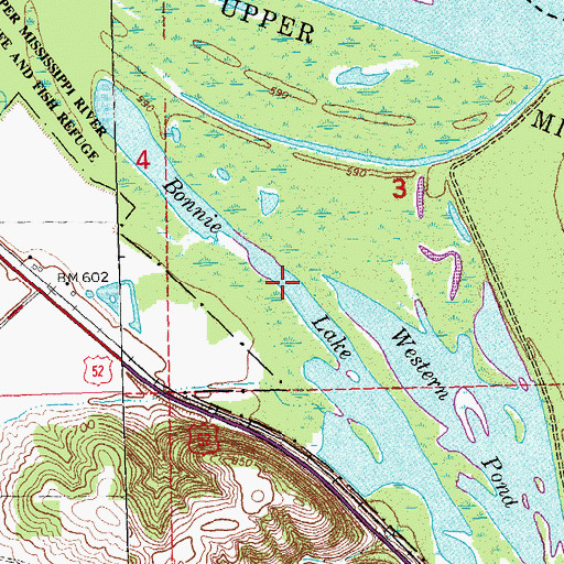Topographic Map of Bonnie Lake, IA
