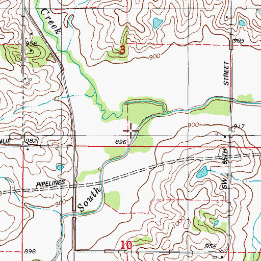 Topographic Map of Broadhorn Creek, IA
