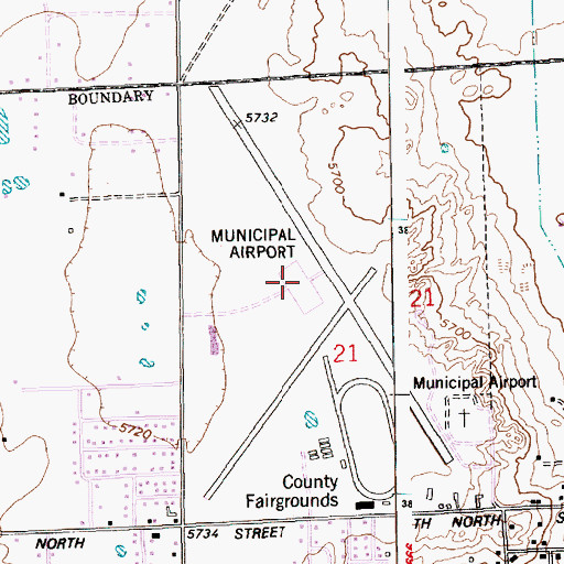 Topographic Map of St Johns Industrial Air Park, AZ