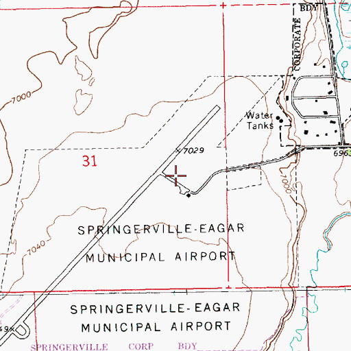 Topographic Map of Springerville Municipal Airport, AZ