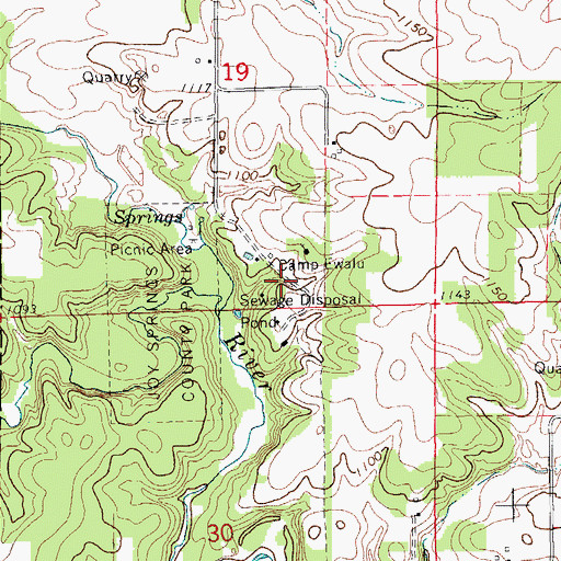 Topographic Map of Camp Ewalu, IA