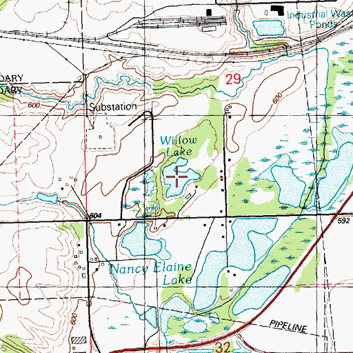 Topographic Map of Willow Lake, IA