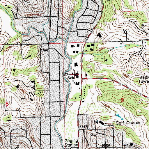 Topographic Map of Clark Elementary School, IA