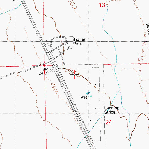 Topographic Map of Triangle Airpark, AZ