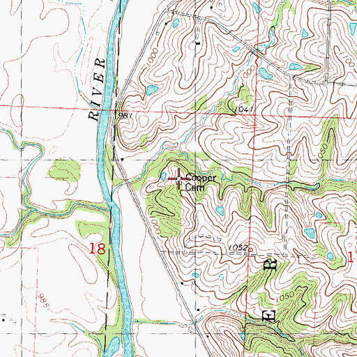 Topographic Map of Cooper Cemetery, IA