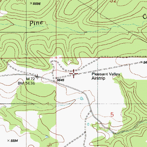 Topographic Map of Pleasant Valley Airstrip, AZ