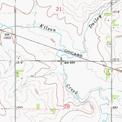Topographic Map of Dailey Creek, IA