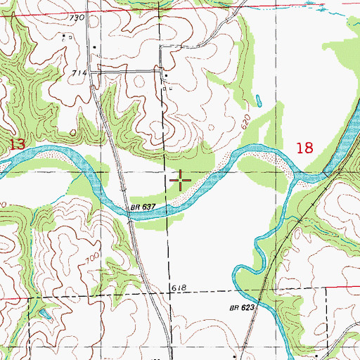 Topographic Map of Deep Creek, IA